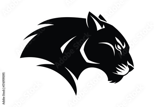 Fierce black panther gaming mascot head logo - Gaming logo - Gaming Mascot - esport mascot stock illustration