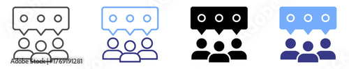 public relations icon set multiple style