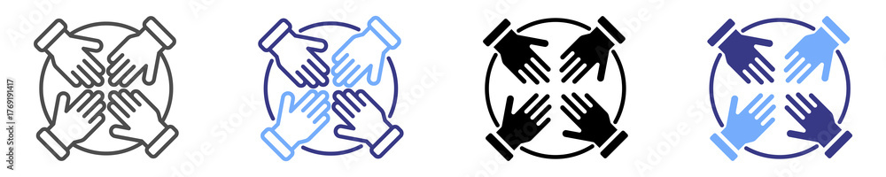 Obraz premium partnership icon set multiple style
