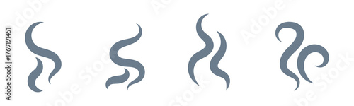Smoke steam icon vector set, Smoke smell. Vector illustration