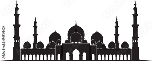 Mosque Silhouette Vector Graphic Arabian Architecture Muslim Religious Building Design