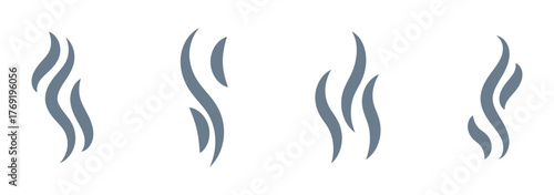 Smoke steam icon vector logo set on transparent background
