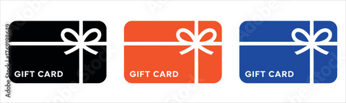 Minimalist Gift Card Icon Logo Set Vector Outline. Essential for E-commerce, Vouchers, Presents, Discounts, Rewards, and Shopping Design.