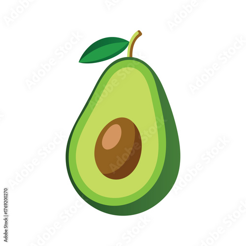 Realistic avocado vector illustration  healthy organic fruit design