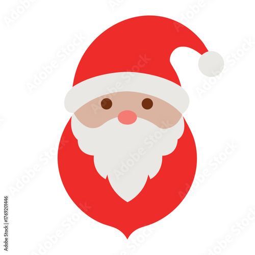 Santa Claus face with beard vector illustration  Christmas design