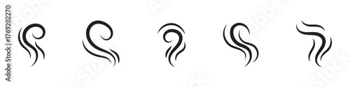 Smoke steam silhouette icon or logo illustration outline black style