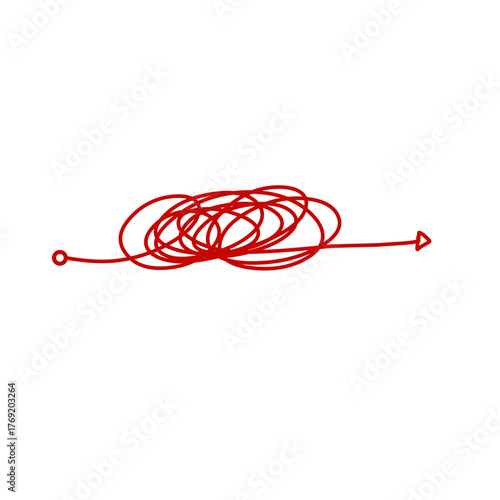 Red messy Lines Complicated Clew Way 