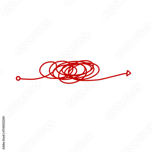 Red messy Lines Complicated Clew Way 