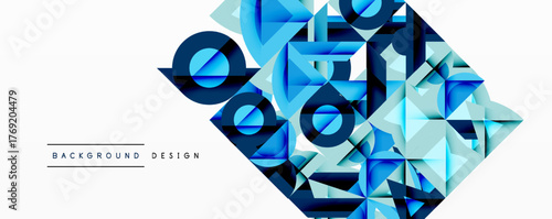 Abstract geometric pattern. Blue shades dominate, creating dynamic visual texture. Modern design element for backgrounds.