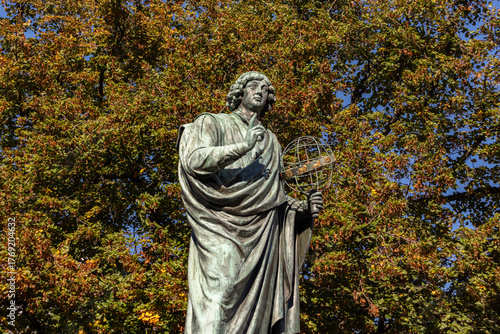 Monument of great astronomer Nicolaus Copernicus in Torun, Poland
