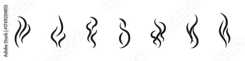 Smoke steam icon vector set, Smoke smell. Vector illustration