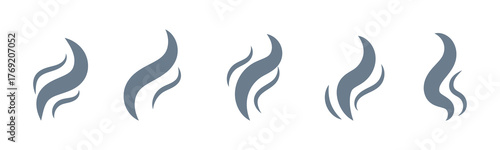 Smoke steam icon vector set, Smoke smell. Vector illustration