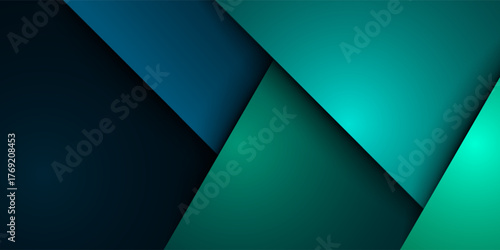 Green turquoise and Blue background vector overlap layer on dark space for background design