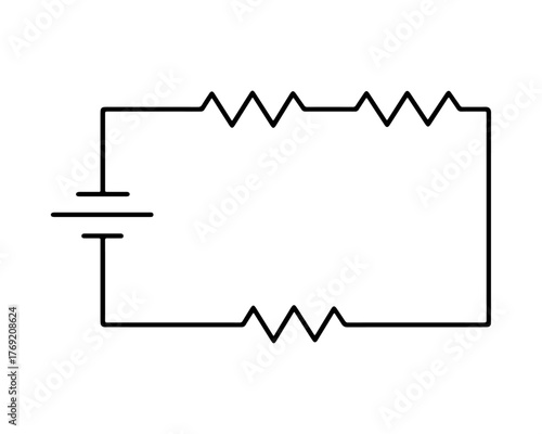 Minimalist Electrical Circuit Diagram with Resistor
