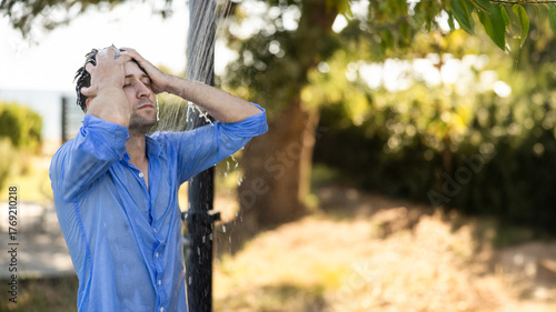 A Refreshing Summer Shower within the Embrace of Nature, Perfect for Relaxation and Joyful Escapes
