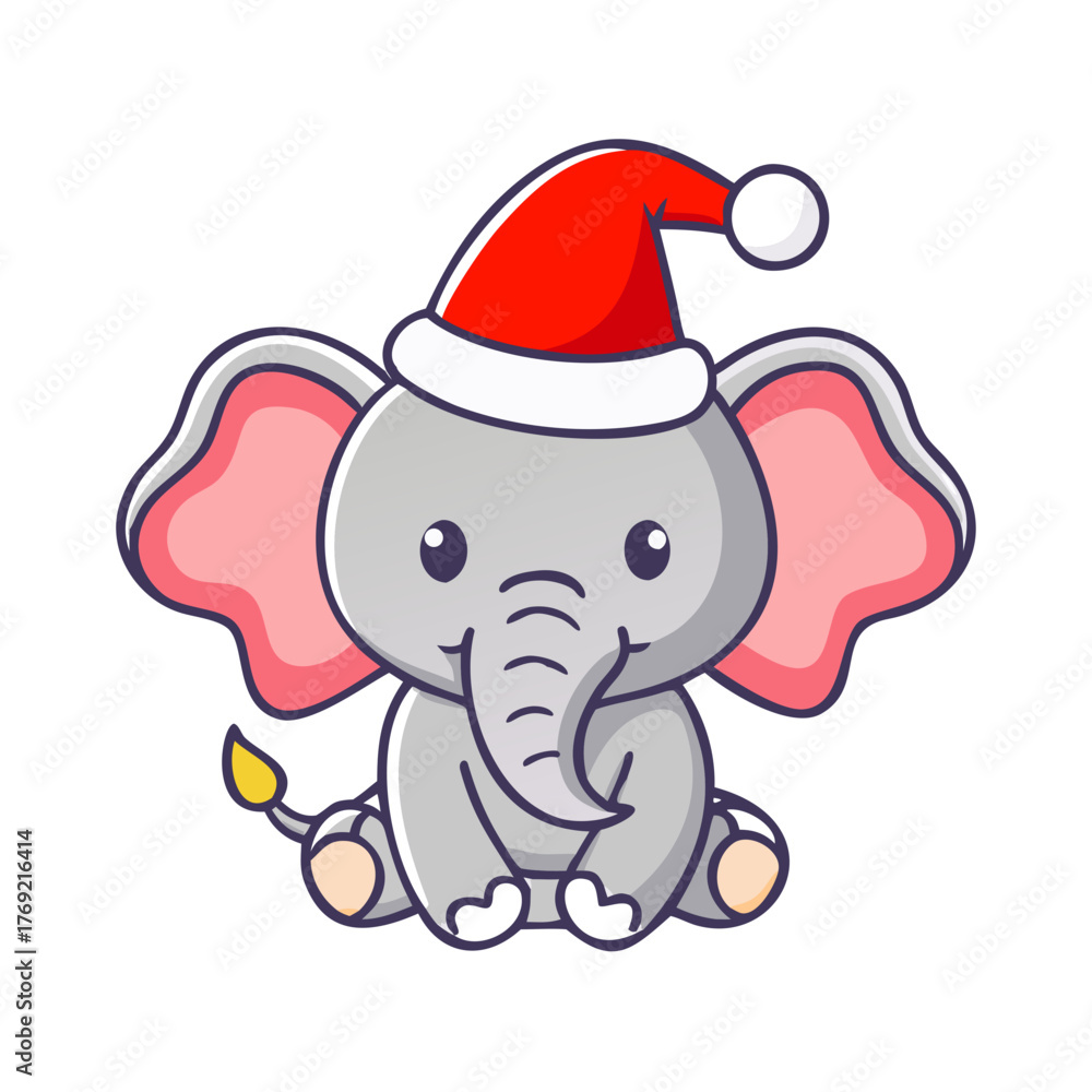 Obraz premium elephant with christmas ball