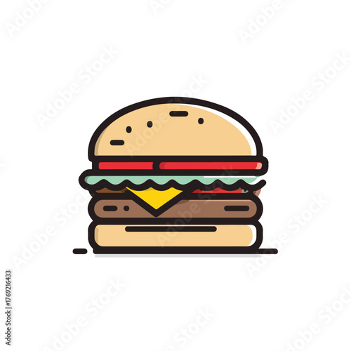 Sleek Burger Meal Vector Illustration Design