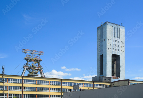 Coal mine industrial complex in Silesia Poland with mining tower
