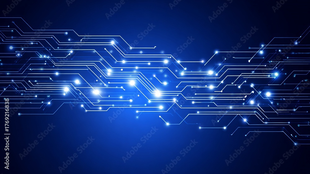Obraz premium Futuristic technology background with glowing circuit board design creating a modern and dynamic feel for digital projects and innovative concepts