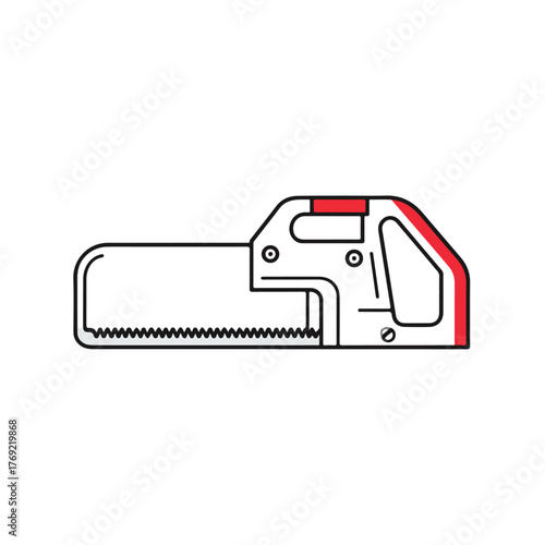 Sleek Handsaw Design in Flat Style