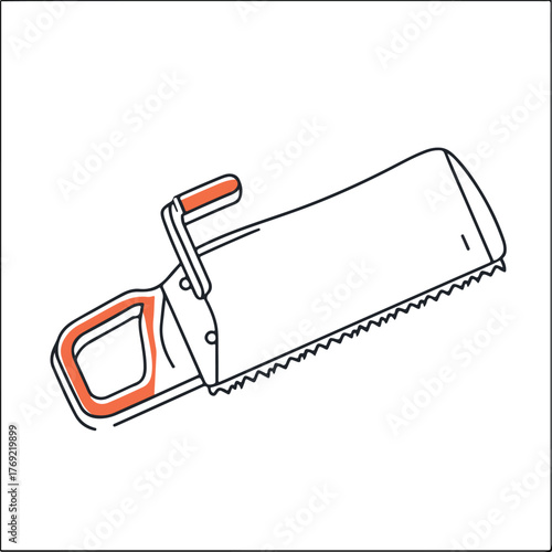 Sleek Handsaw Design in Flat Vector Style