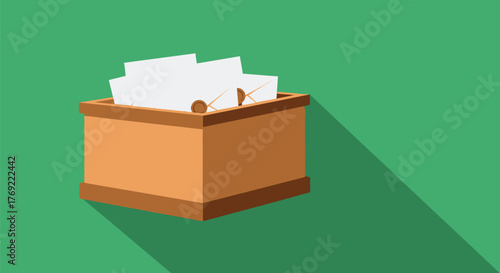 Organized inbox with documents and envelopes ready for processing