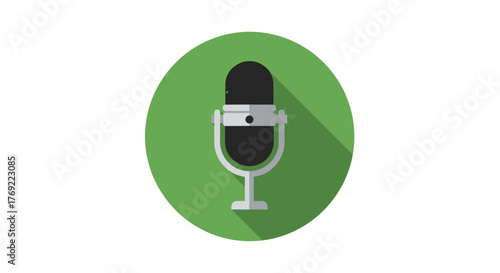 Retro microphone icon symbolizing audio recording and broadcasting