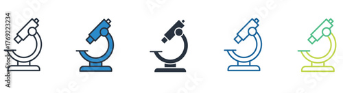 microscope icon logo vector illustration. leaf and hand, Pharmacy and science symbol template for graphic and web design collection, 