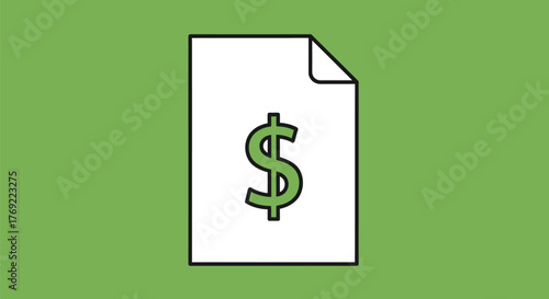Financial document with a prominent dollar sign symbolizing income or savings