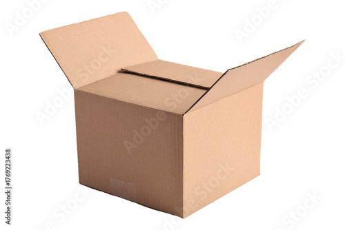 close up of  a cardboard box on white background