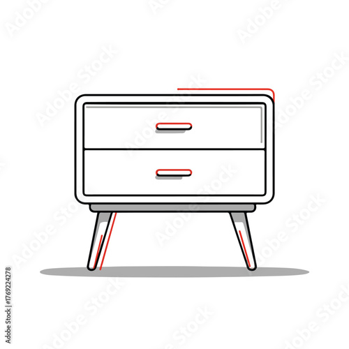Minimalist Nightstand Flat Vector Illustration
