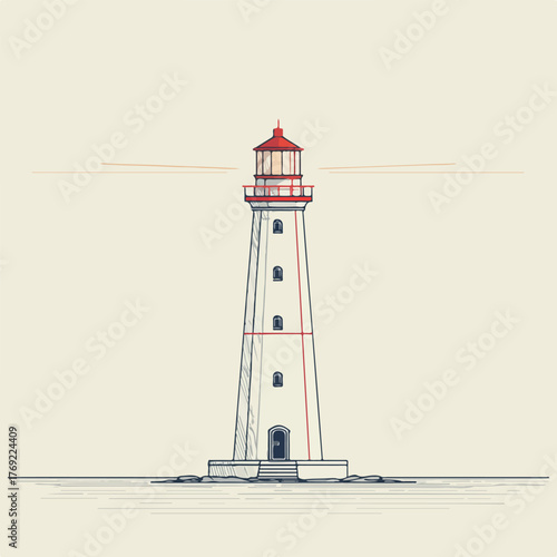 Sleek Lighthouse Minimalist Vector Design