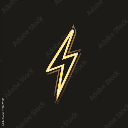 Sleek Lightning Bolt Vector Design Element