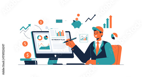Illustration Of Investment Planning To Ensure Financial Security For Retirement Goals.