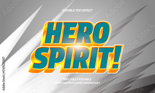 modern hero spirit title text effect with light glow