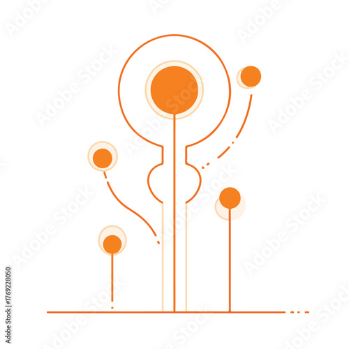 Elegant Minimalist Orange Line Art Design