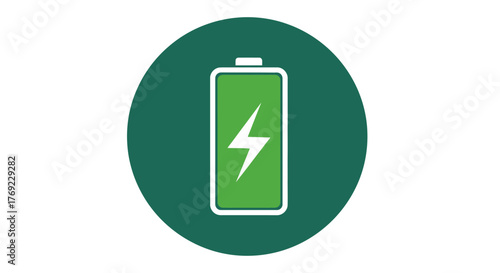 A green battery icon with a lightning bolt indicates charging.
