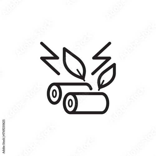 Biomass energy icon symbolizing organic material power generation, representing modern bio-fuel utilization, specialized waste-to-energy conversion, and sustainable alternative power systems.