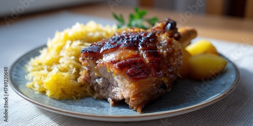 Delicious Roast Lamb with Mashed Potatoes and Vegetables