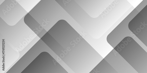 Abstract white and gray background design with layers of textured white transparent material in triangle and squares shapes. White color technology concept geometric line vector background.	
