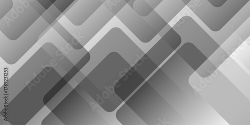 Abstract white and gray background design with layers of textured white transparent material in triangle and squares shapes. White color technology concept geometric line vector background.	
