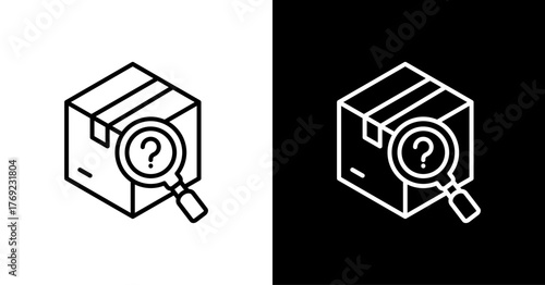 Inquiry Box White Icon Set Design