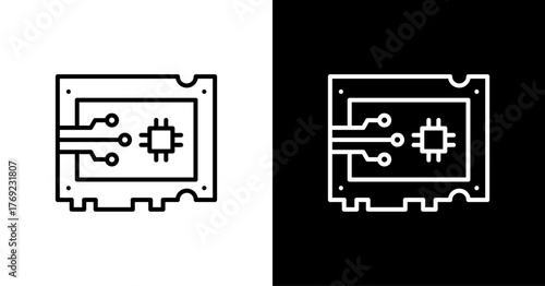 Logic Circuit White Icon Set Design