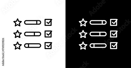Evaluation Scale White Icon Set Design