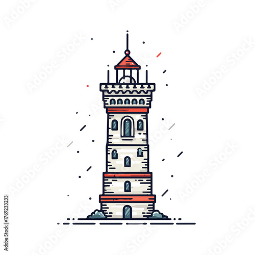 Sleek Tower Outline Design Accent 0769b985-df66-4cb0-bcb9-ee838abce693