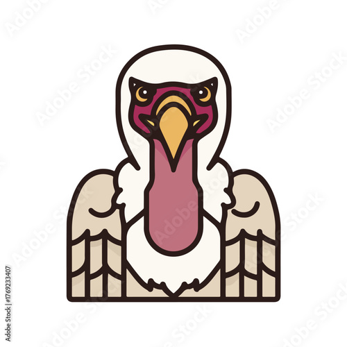 Sleek Vulture Outline in Flat Design