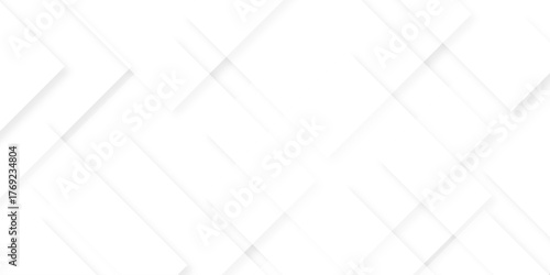 Modern Abstract white background design with layers of textured white transparent material in triangle and squares shapes. White color technology concept geometric line vector background.	