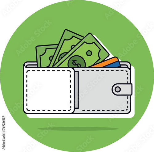 Full wallet overflowing with cash and credit cards, symbolizing financial abundance and spending