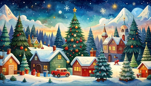 christmas tree in the night