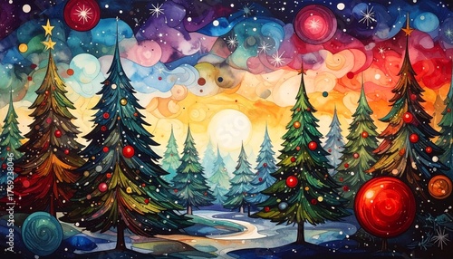 christmas tree and decorations